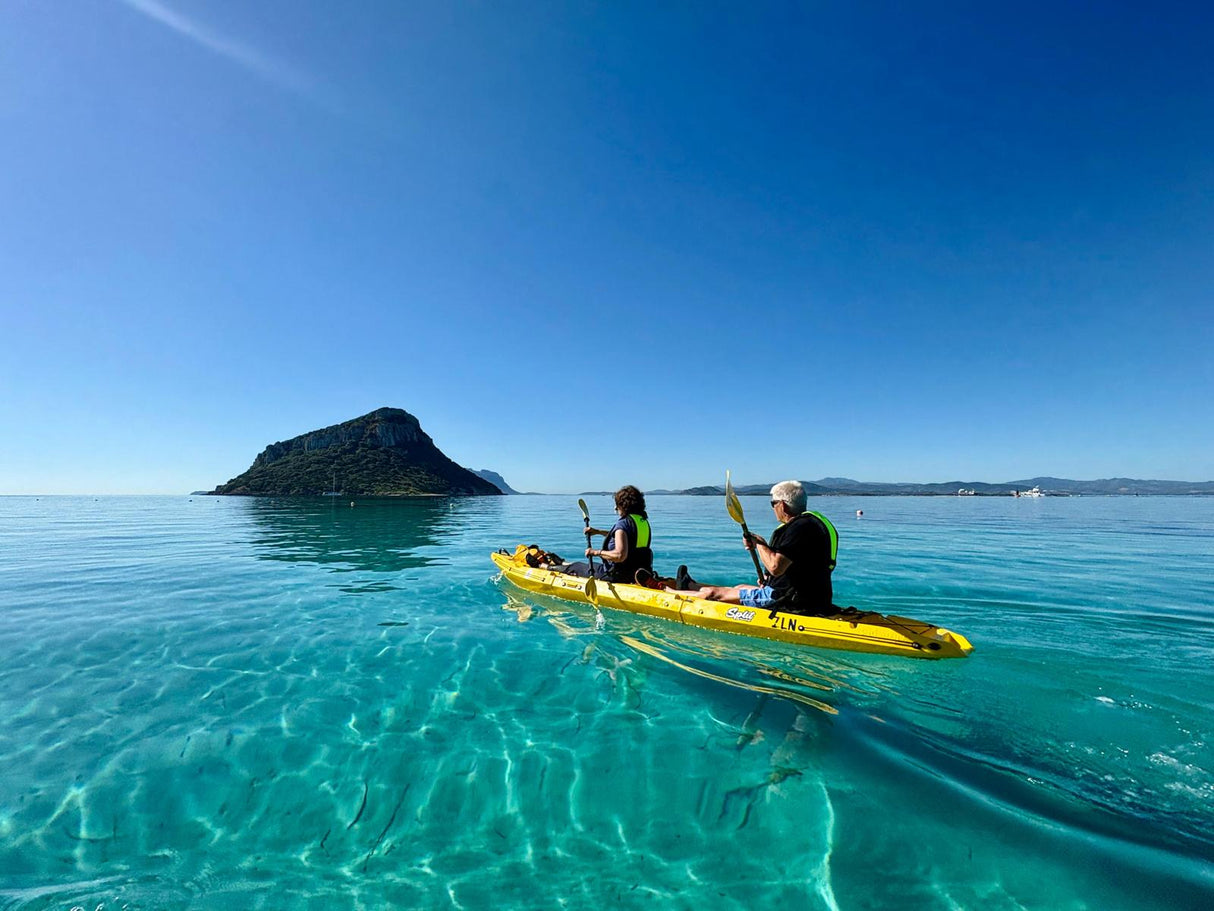 Kayak smontabile Split 2 Fishing Big Mama kayak con 2 ruote e 2 gavoni, 2 seggiolini, 2 pagaie, 2 porta canne