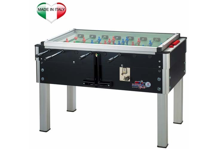 Calciobalilla Roberto Sport EXPORT LED Nero - aste rientranti