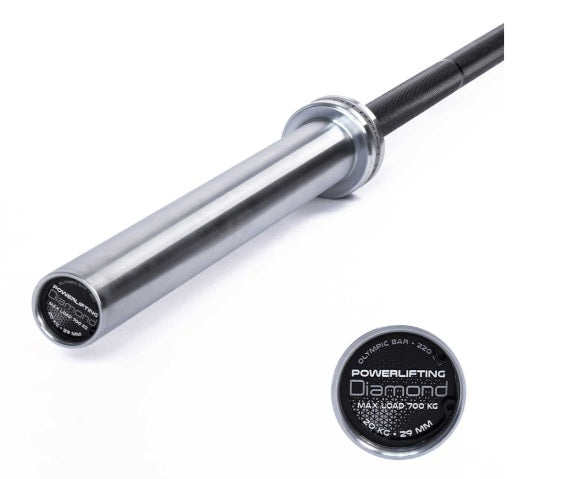 BILANCIERE POWERLIFTING LUNGHEZZA 220 CM - carico max 700 kg cod.BPL220 LINEA DIAMOND