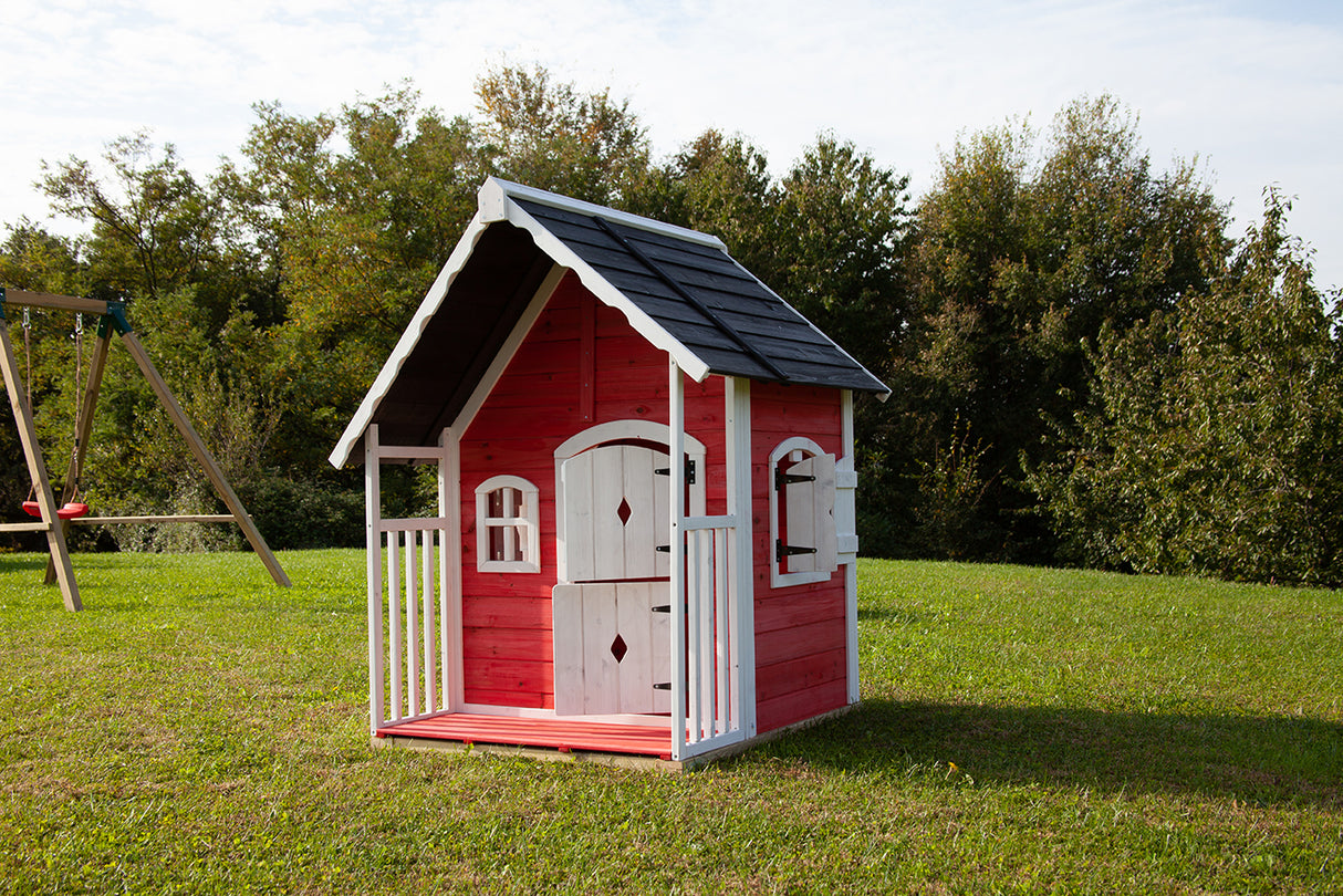 Casetta Anny Abete grezzo colore rosso
