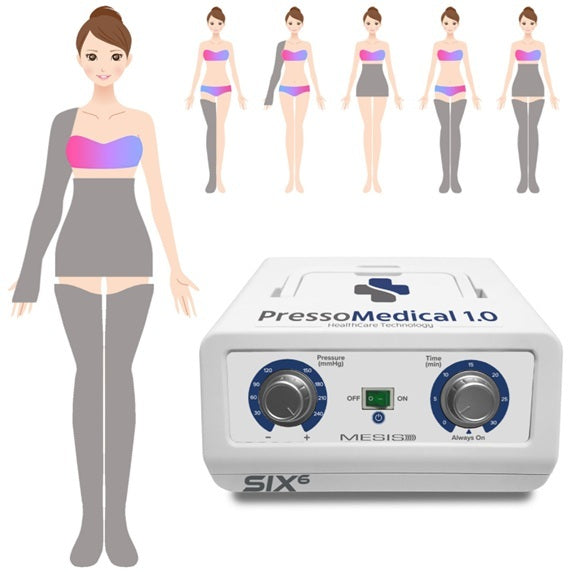 Pressoterapia MESIS PressoMedical 1.0 Pro a 6 camere FO-3001-(SIX)2GKB con 2 gambali + Kit Slim Body + 1 Bracciale