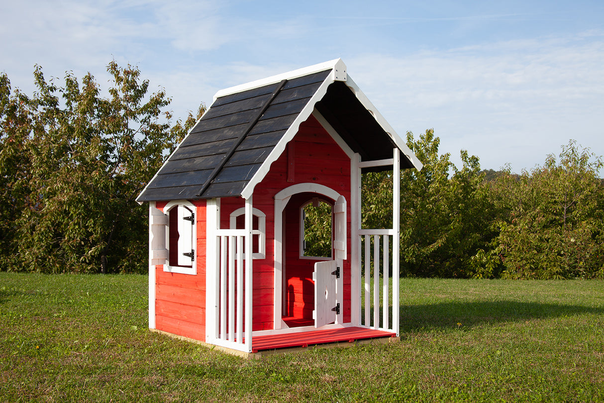 Casetta Anny Abete grezzo colore rosso