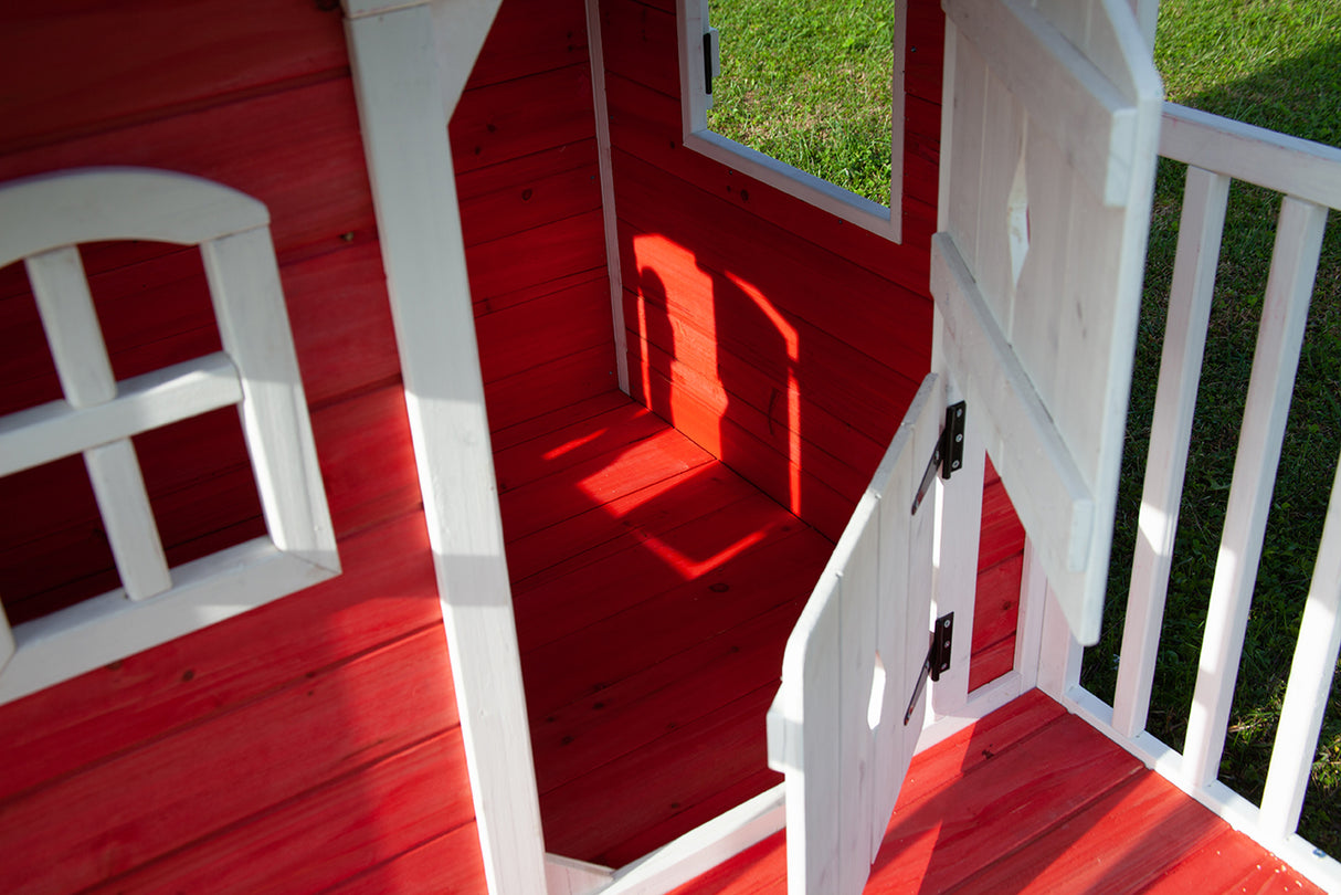Casetta Anny Abete grezzo colore rosso