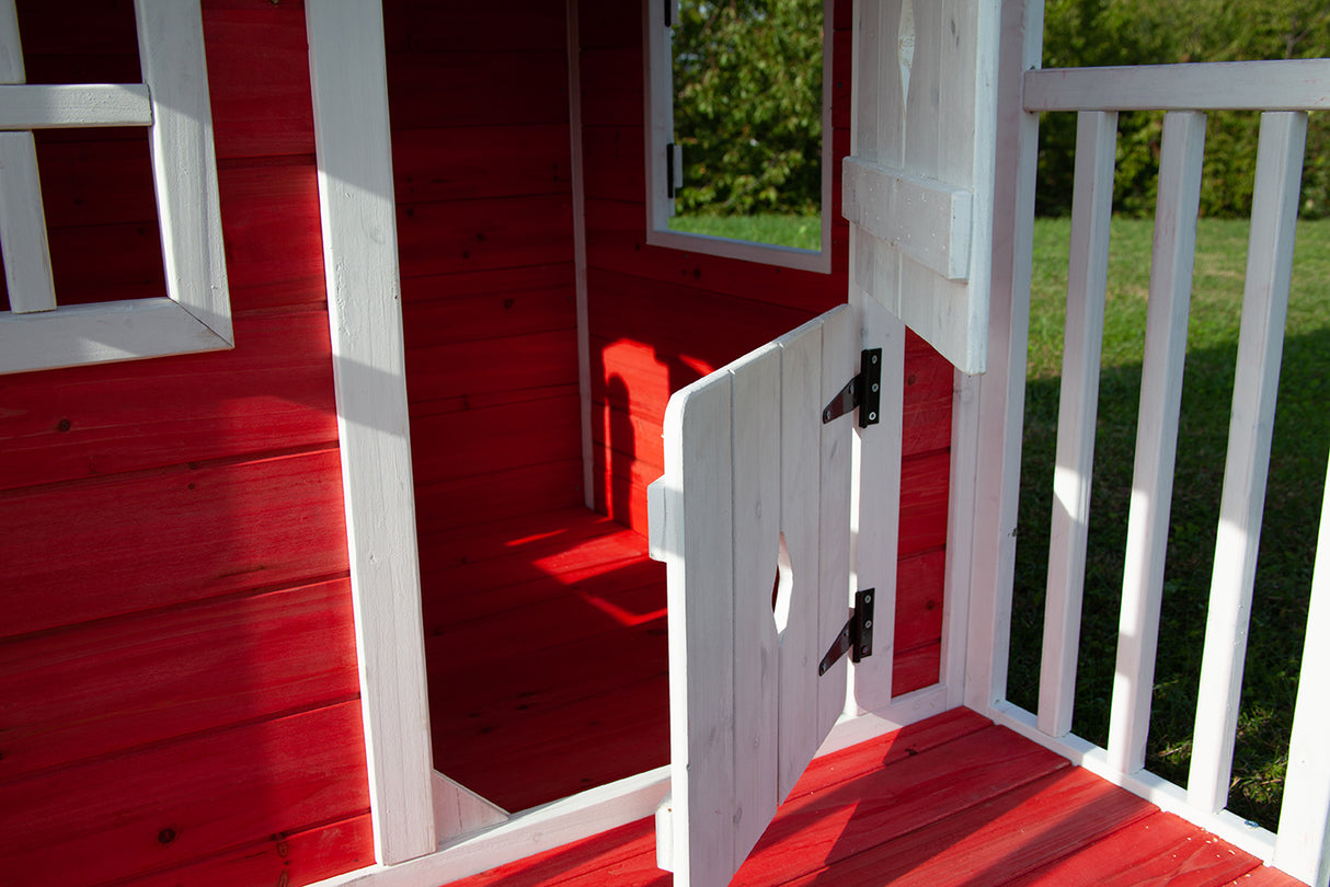 Casetta Anny Abete grezzo colore rosso