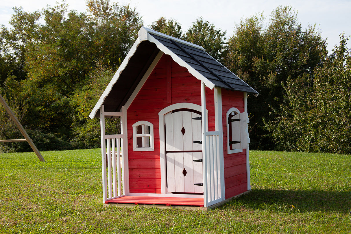 Casetta Anny Abete grezzo colore rosso
