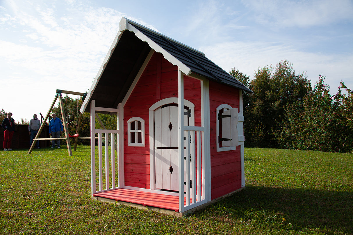 Casetta Anny Abete grezzo colore rosso