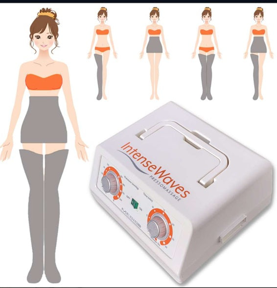 Pressoterapia MESIS IntenseWaves a 4 camere - dotazione ADVANCE con 2 gambali + fascia addominale glutei (kit slim body)cod. PSG-IW-2GK uso estetico domestico