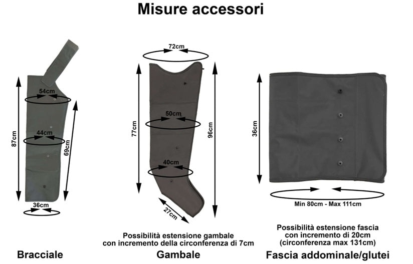 Pressoterapia PressoMassaggio MESIS Ekò Pro COD. FO3001 (mod.EKO)-2GKB con 2 gambali + Kit Slim Body + Bracciale