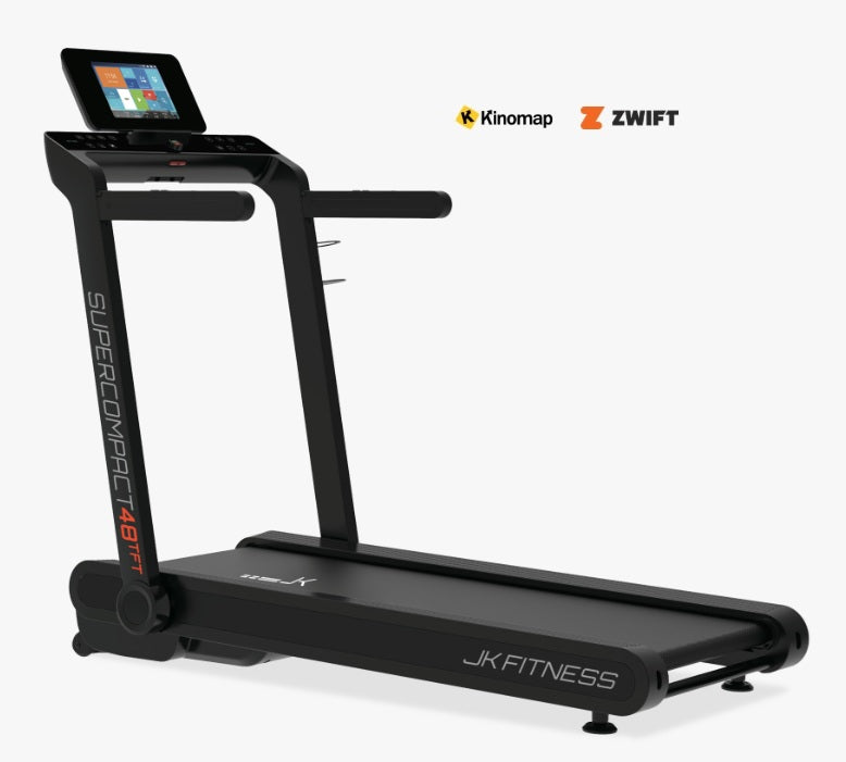 Promo Tapis Roulant Jk Fitness SC48-TFT  con schermo touchscreen - salvaspazio Compatibile Zwift E Kinomap - Velocità 18 Km/h - Motore 3.0 Hp - Peso Max Utente 120 kg cod. SC48-TFT
