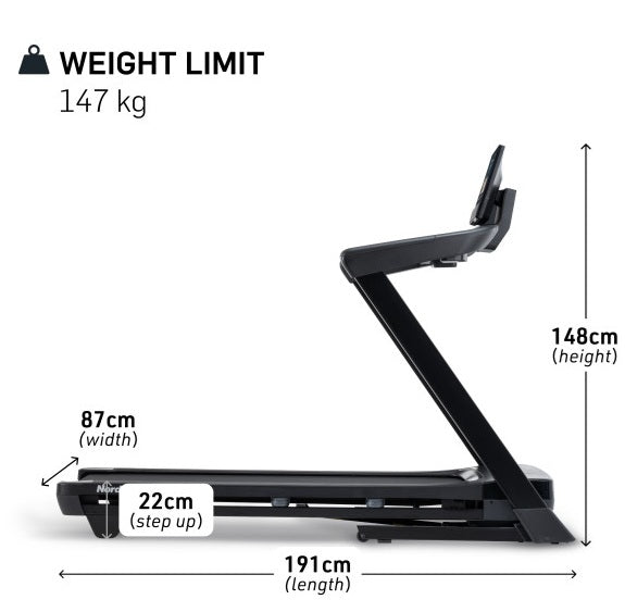 promo Tapis Roulant NordicTrack T Series 10 - velocità 20 km/h - peso max utente 147 kg -piano corsa 152 x 51 cm cod.NTL15425-INT compreso 1 anno di abbonamento IFIT