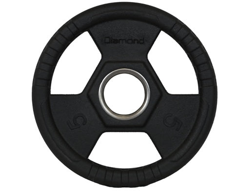 Disco Olimpico Gommato Ruvido Tri-Grip 5 kg - foro 50 mm cod. DGGD5-P linea Diamond Fitness