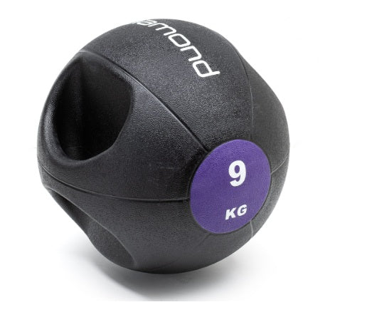 DOUBLE GRIP MEDICINE BALL IN PVC 9 KG COD. DGMB9 LINEA DIAMOND FITNESS