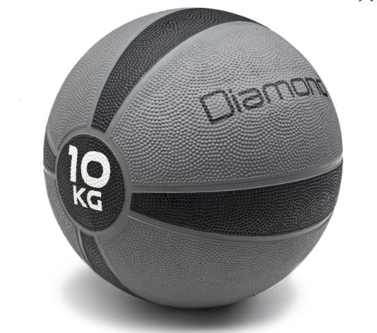MEDICINE BALL IN GOMMA VERGINE 10 kg ORORLESS - LINEA DIAMOND Fitness - Cod. mb10