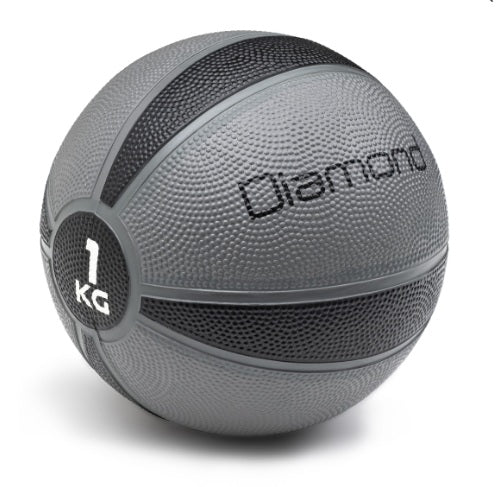 MEDICINE BALL IN GOMMA VERGINE ORORLESS 1 kg - LINEA DIAMOND Fitness - Cod. mb1