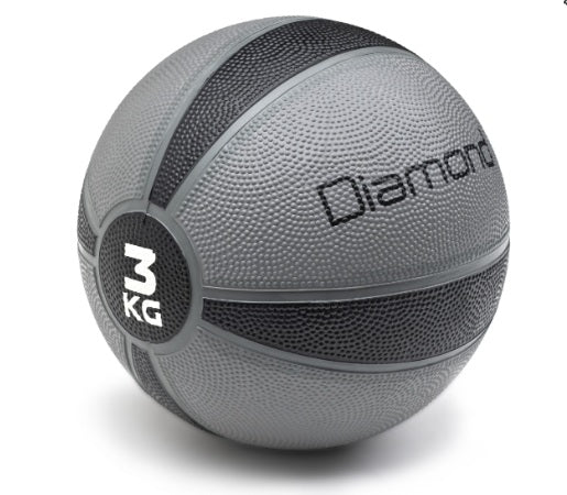 MEDICINE BALL IN GOMMA VERGINE 3 kg ORORLESS - LINEA DIAMOND Fitness - Cod. mb3