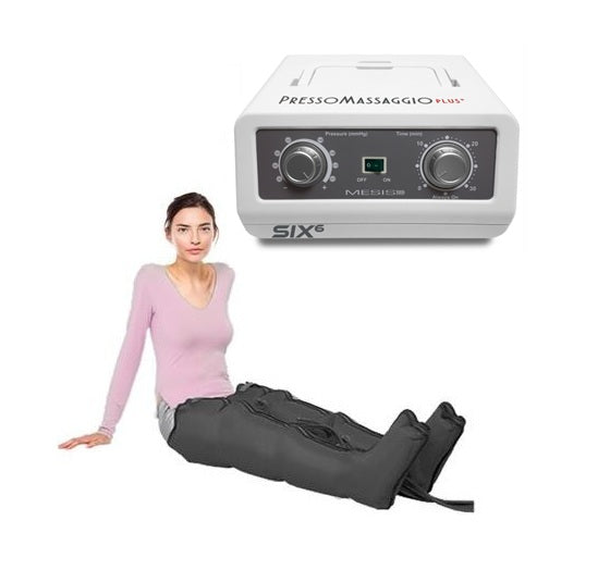 Pressoterapia PressoMassaggio MESIS Plus+ BASIC a 6 camere cod.FO-3001 (mod. PLUS-SIX)-2G con 2 gambali