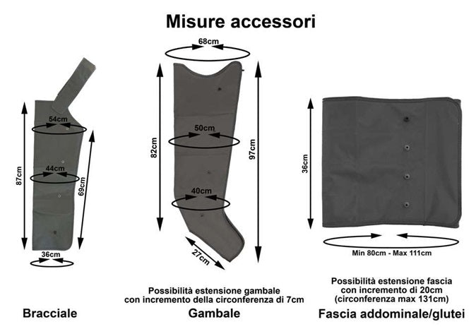 Pressoterapia MESIS IntenseWaves a 4 camere - dotazione BASIC con 2 gambali cod. PSG-IW-2G uso estetico domestico