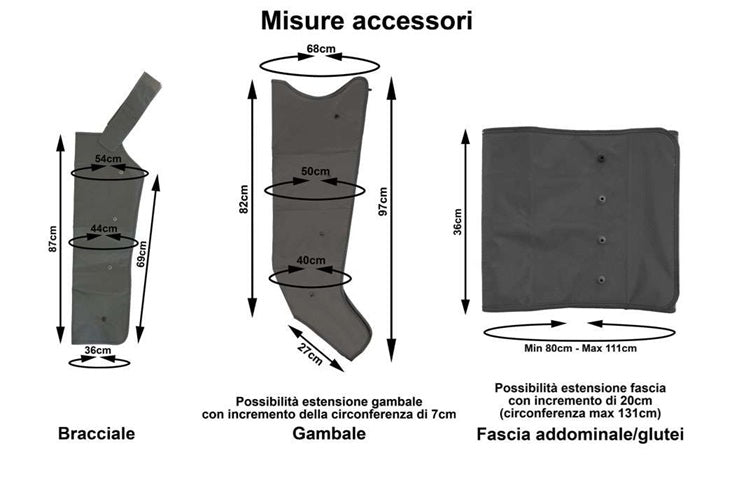 Promo Pressoterapia MESIS PerfectWaves a 4 camere DOTAZIONE COMPLETE 2 gambali + Kit Slim Body +2 Bracciali COD. PSG-PW-2GK2B