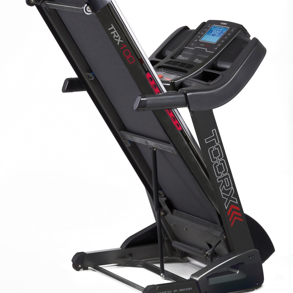 Promo Tapis Roulant Trx-100 3.0 Motore Ac Toorx Inclinazione Elettrica Fascia Cardio Toorx Inclusa - App Ready 3.0 Compatibile Con Iconsole+ Kinomap + Zwift - Velocità 1,0 - 22,0 Km/h Peso utente 140 Kg Piano corsa 53 x 151 cm
