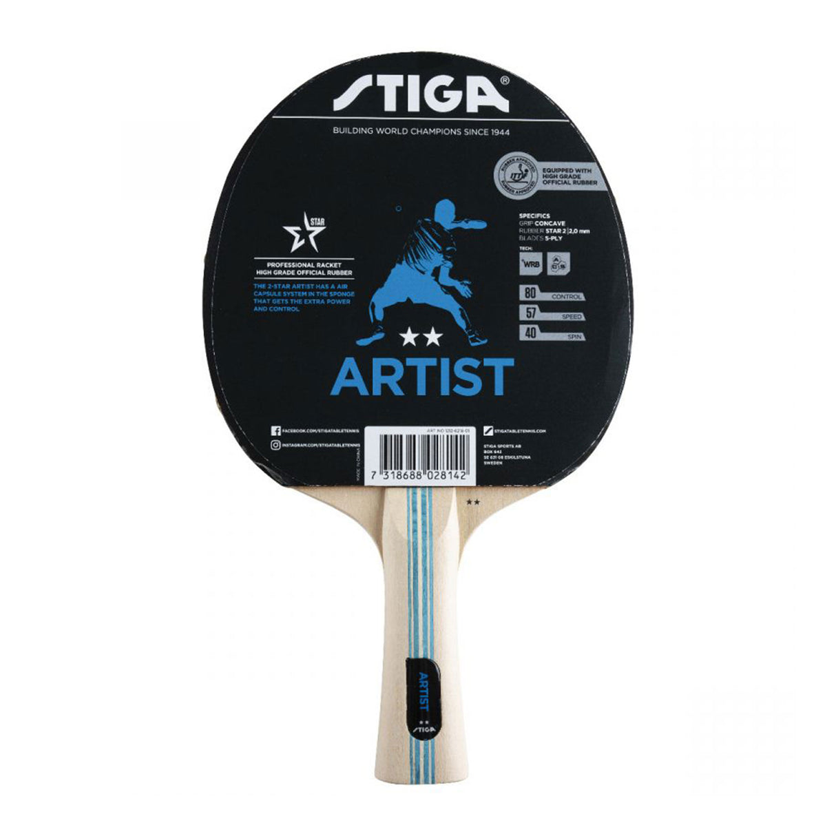 Racchetta Tennis Tavolo- Ping Pong Stiga Artist WRB 2 Stelle cd.2C4-529