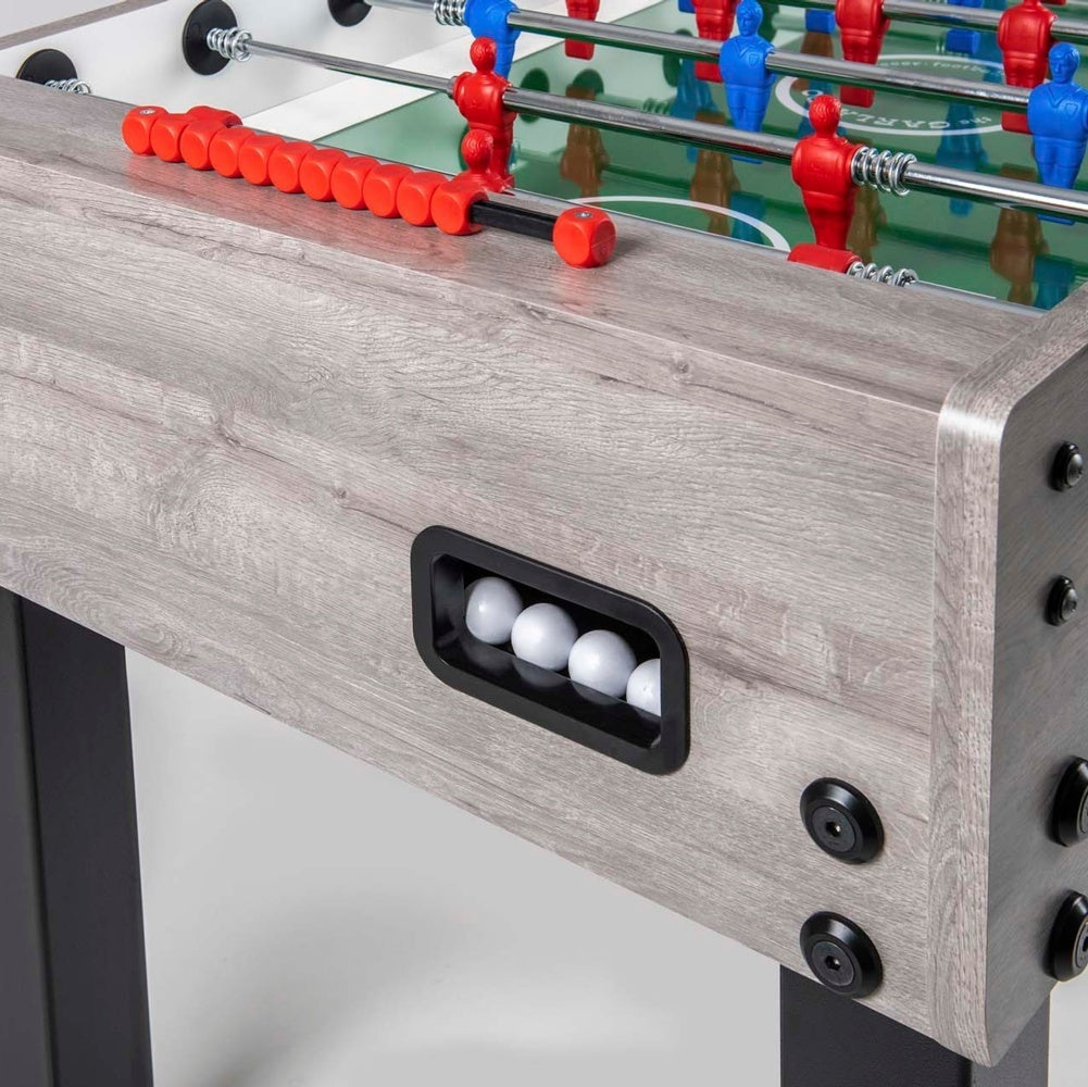 Calciobalilla G500 Rovere Grigio con Aste Uscenti- biliardino Garlando con 50 Palline in Omaggio cOD. G500GRUCVL.