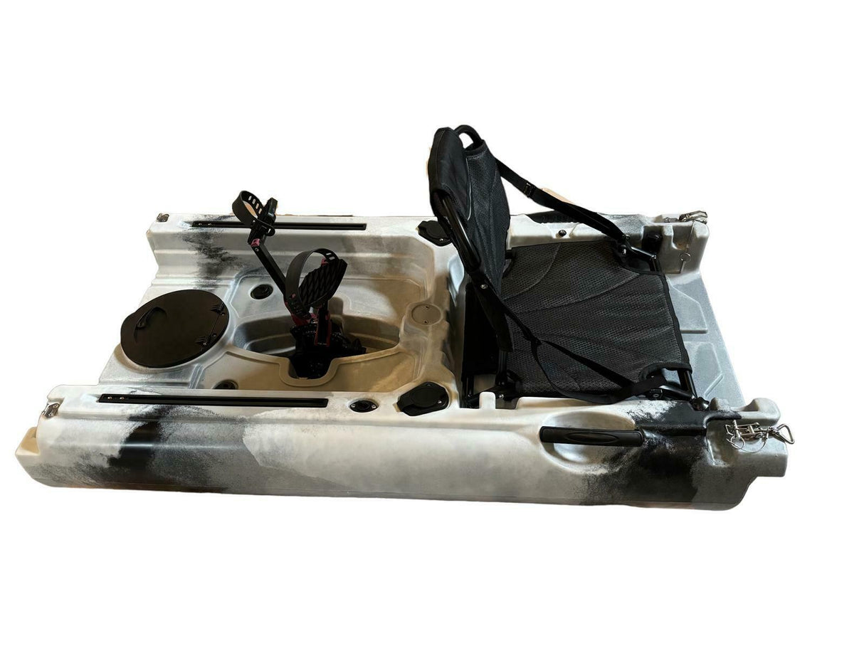 MODULO CENTRALE KAYAK A PEDALI DIVISIBILE IN 2 CON PINNE BIG MAMA START S300 - BIANCO NERO