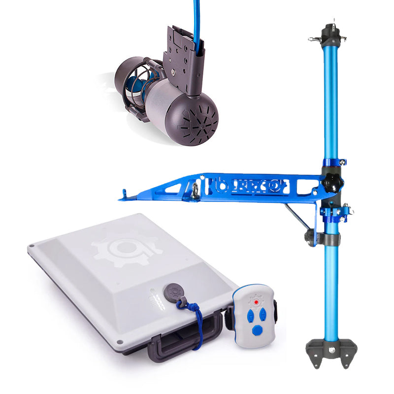 motore elettrico per kayak Bixpy K1 Outboard Kit con batteria PP-378 Wh v4 + Adattatore alluminio Power Pole