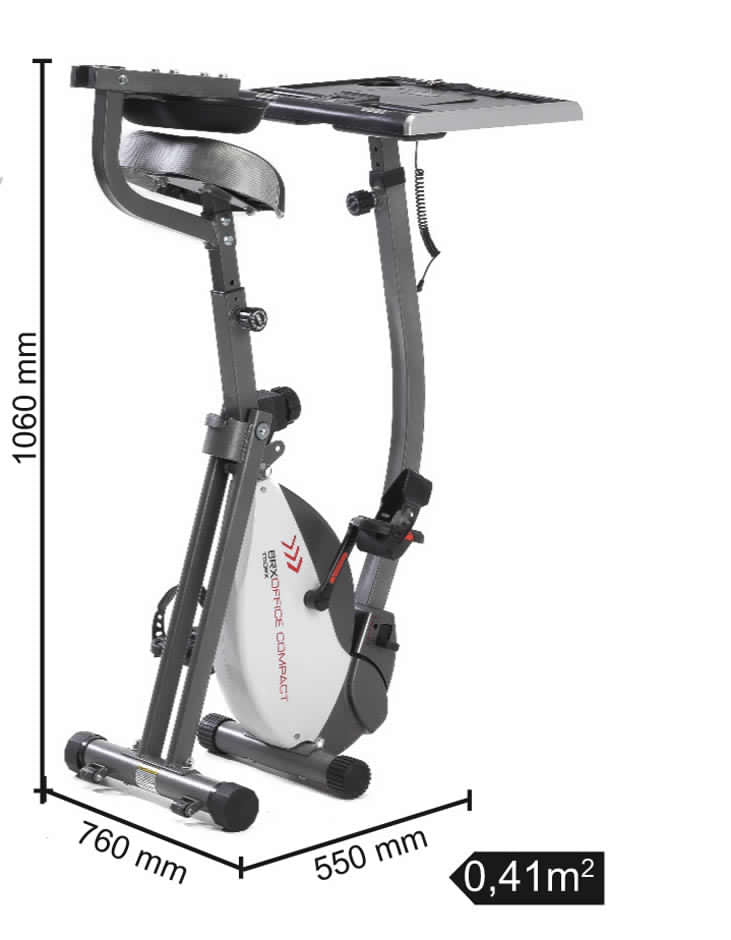 Cyclette BRX-OFFICE COMPACT Salvaspazio-Accesso Facilitato-Scrivania Regolabile in Altezza/Inclinazione Linea Toorx PESO MASSIMO UTENTE 100 Kg Gym Bike Bici da Camera