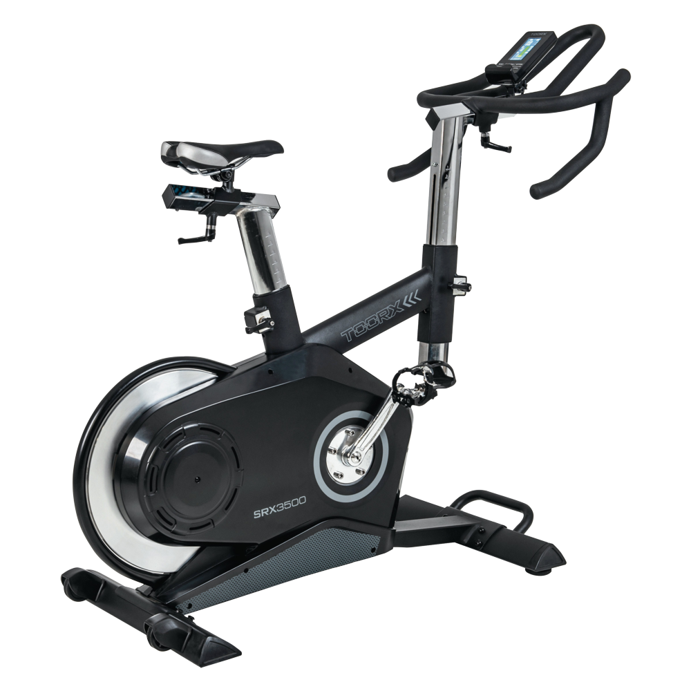 EX ESPOSIZIONE Gym Bike Elettromagnetica SRX-3500 HRC Volano Posteriore - Scatto Libero - Ricevitore Wireless e Fascia Cardio Inclusa -APP Ready- Linea Toorx Chrono PRO Line