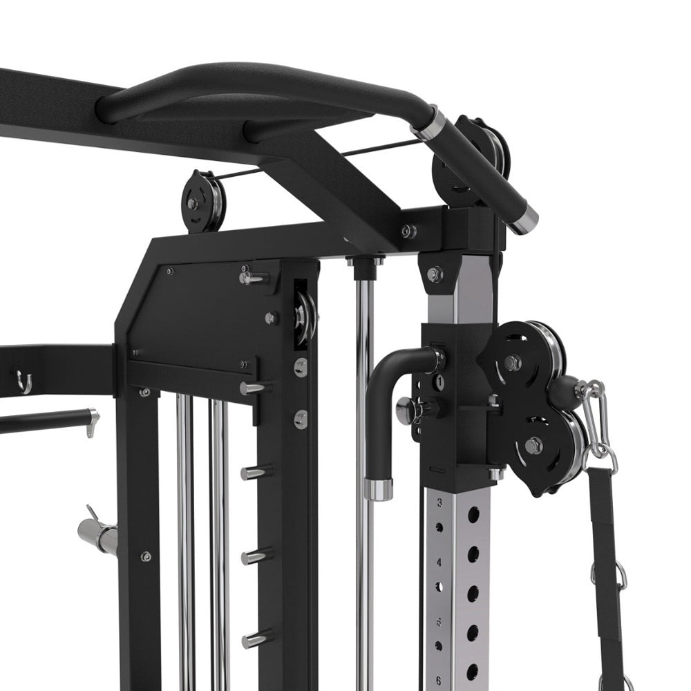 ASX-6000 Stazione multifunzione Professional all in one pacco pesi 2 x 90 kg -Dual Pulley + Smith machine + Rack functional con traliccio per le trazioni e dip station TOORX