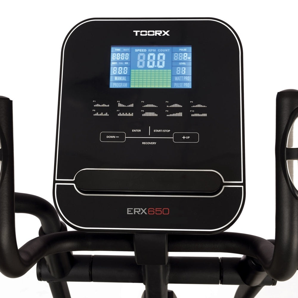 Ellittica Elettromagnetica ERX-650 HRC Toorx - a volano anteriore con pedane regolabili- con ricevitore wireless APP Ready 3.0 -compatibile KINOMAP e ZWIFT