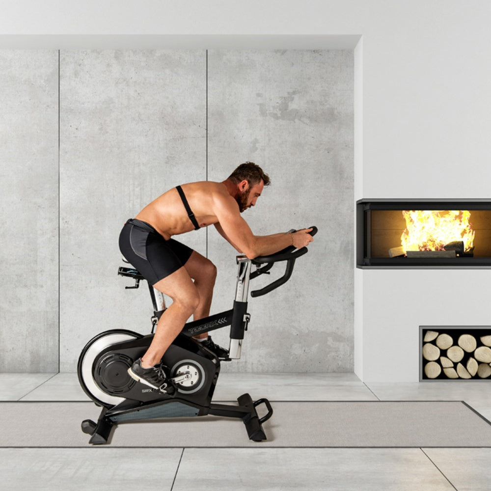EX ESPOSIZIONE Gym Bike Elettromagnetica SRX-3500 HRC Volano Posteriore - Scatto Libero - Ricevitore Wireless e Fascia Cardio Inclusa -APP Ready- Linea Toorx Chrono PRO Line