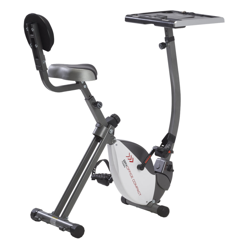 Cyclette BRX-OFFICE COMPACT Salvaspazio-Accesso Facilitato-Scrivania Regolabile in Altezza/Inclinazione Linea Toorx PESO MASSIMO UTENTE 100 Kg Gym Bike Bici da Camera
