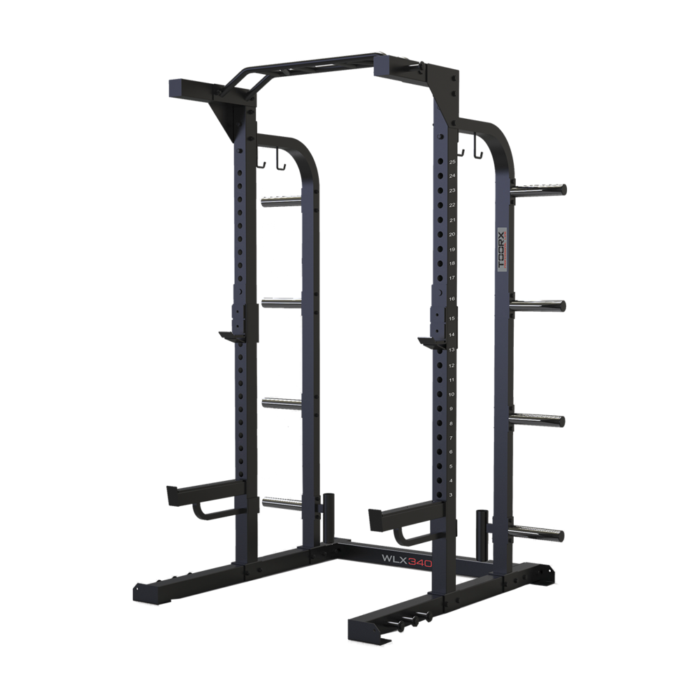 Toorx Vertical - WLX-3400 Half Rack con 8 Barre in Acciaio per Elastici e Traliccio Multipresa