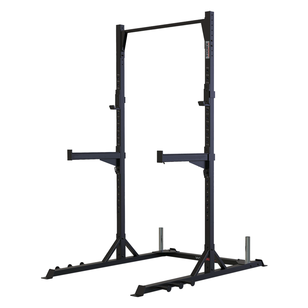 Toorx Vertical - Squat Stand WLX-3200 con 6 Barre in Acciaio per Elastici