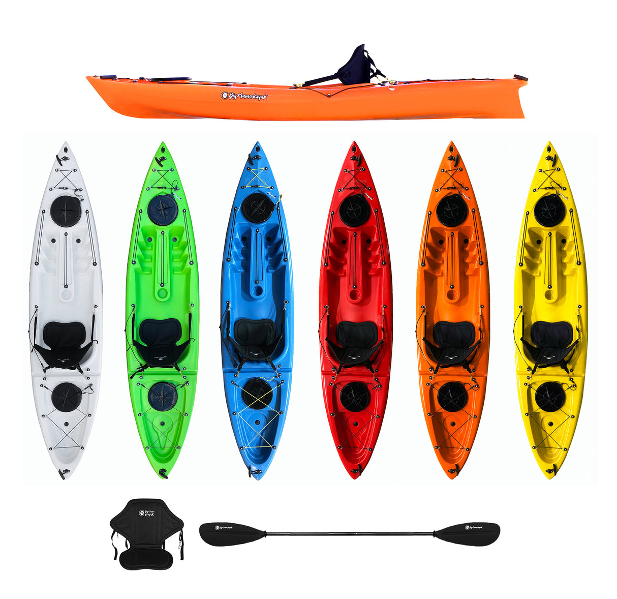 ACQUAPRIMA BIG MAMA KAYAK - CANOA MONOPOSTO DA 310 CM + 2 GAVONE + 1 SEGGIOLINO + 1 PAGAIA (FULL PACK)