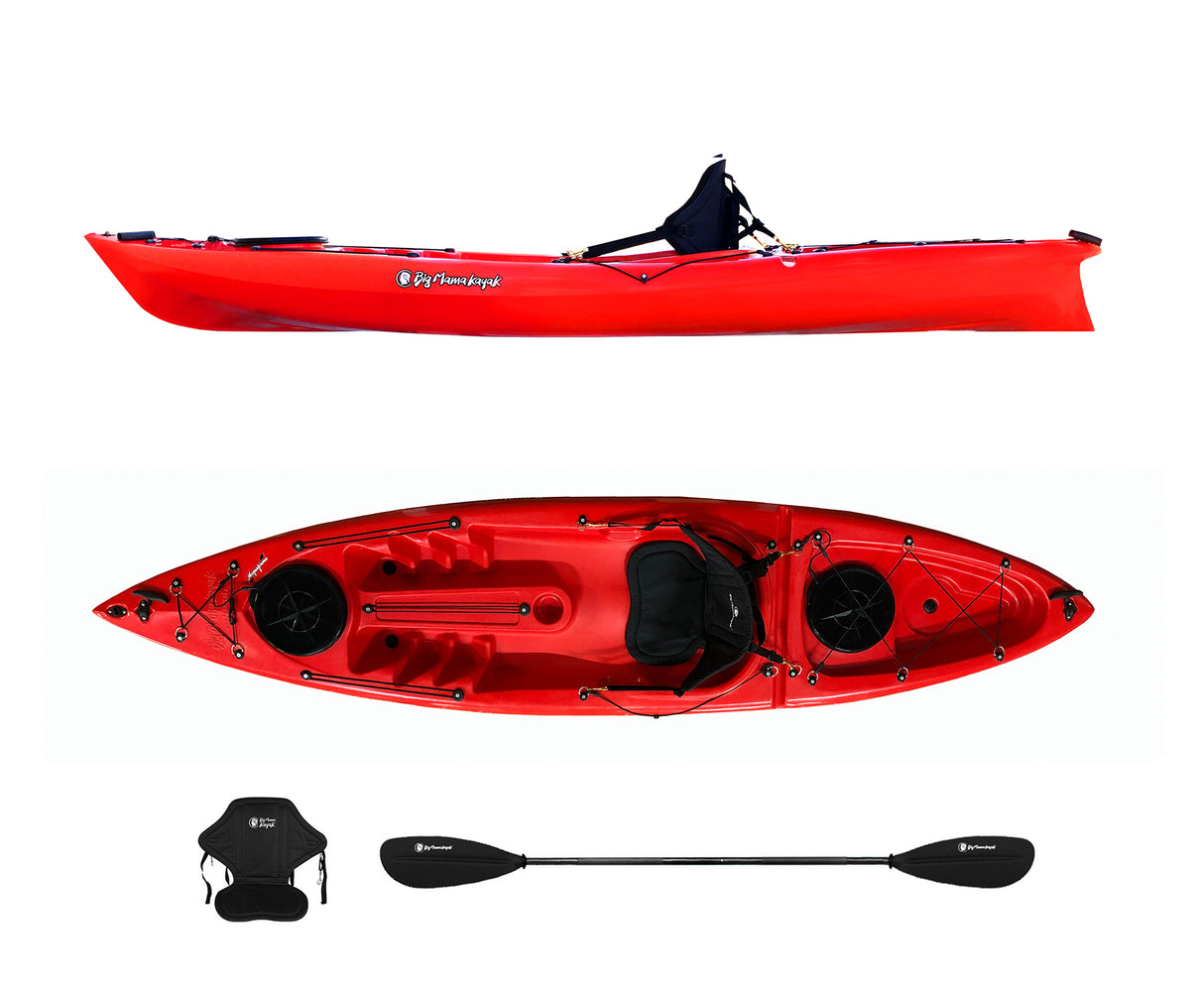 KAYAK POSTO SINGOLO ACQUAPRIMA BIG MAMA KAYAK - CANOA DA 310 CM + 2 GAVONE + 1 PAGAIA + 1 SEGGIOLINO (FULL PACK ) - ROSSO