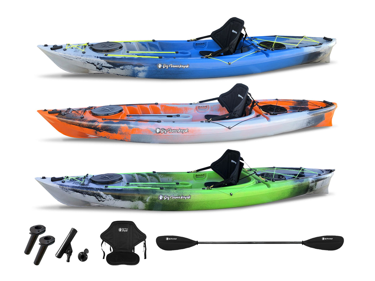 ACQUAPRIMA FISHING LIMITED EDITION BIG MAMA KAYAK - CANOA MONOPOSTO DA 310 CM + 2 GAVONE + 3 PORTACANNA + 1 SEGGIOLINO + 1 PAGAIA (FULL PACK)