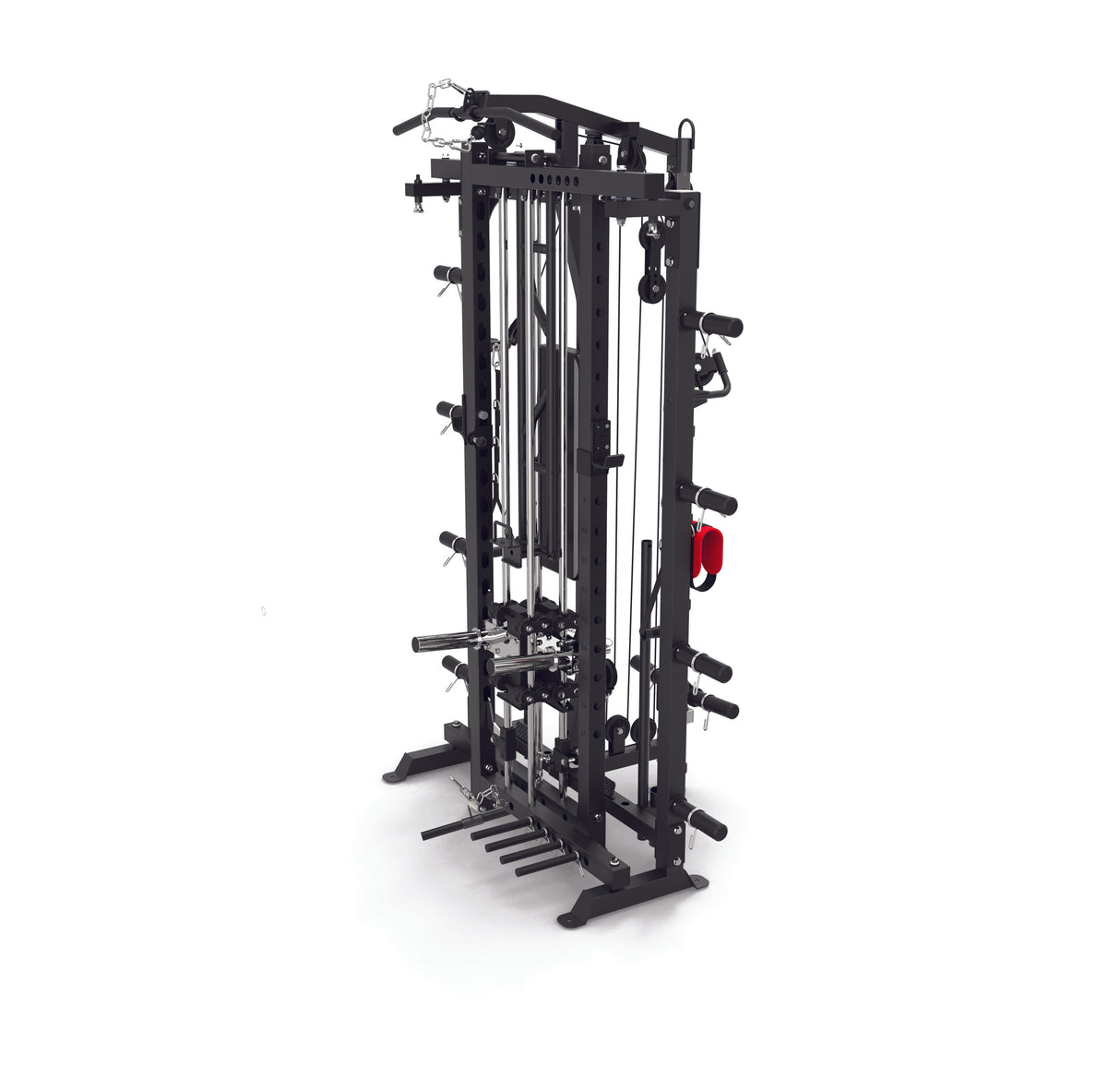 Toorx vertical - ASX-3000 Stazione multifunzione pieghevole a caricamento dischi all in one - Rack functional con traliccio per le trazioni + Smith machine + Lat machine & low row + Dual pulley