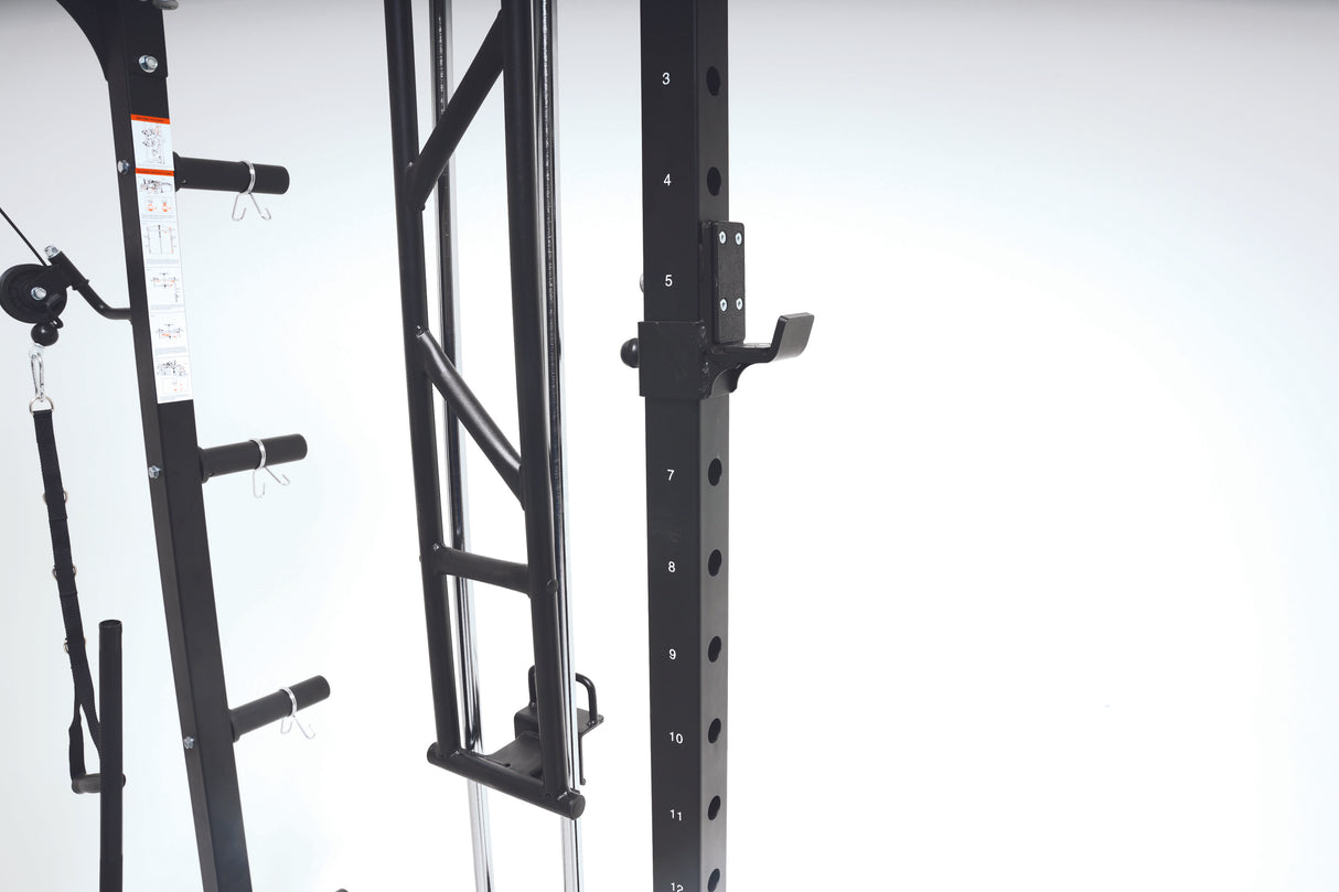 Toorx vertical - ASX-3000 Stazione multifunzione pieghevole a caricamento dischi all in one - Rack functional con traliccio per le trazioni + Smith machine + Lat machine & low row + Dual pulley