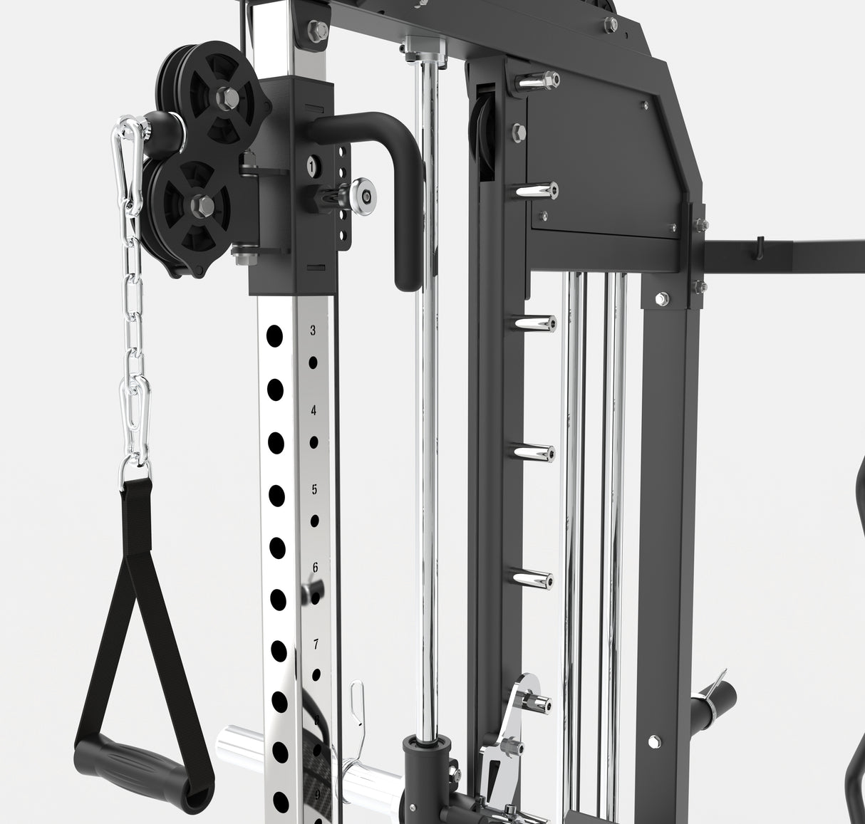 Toorx Vertical - ASX-5000 Stazione multifunzione all in one pacco pesi 2 x 90 kg -Dual Pulley + Smith machine + Rack functional con traliccio per le trazioni e dip station