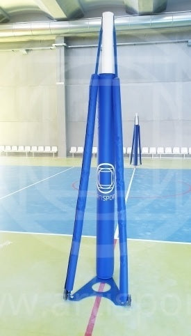 Av1460/4 Coppia protezione imbottita IN GOMMAPIUMA RIVESTIMENTO IN PVC CARBON ,DIM.CM. 64X200H SP.CM.3 + TIRANTI PER IMPIANTI PALLAVOLO V708 E V700