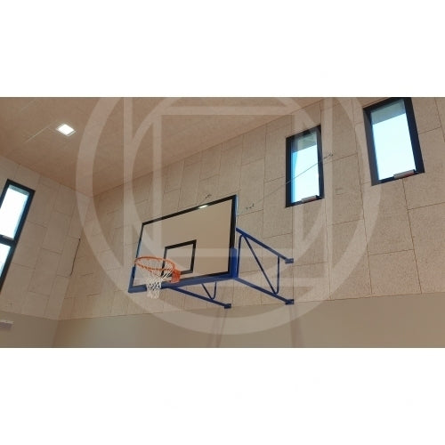 Ab1314/ Sing. Mezzo Impianto Basket Fisso A Muro Sbalzo 185 Cm Con Tabellone