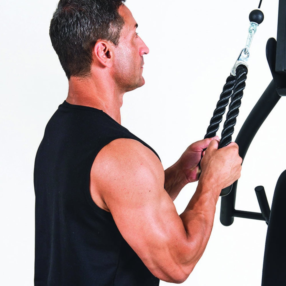 Stazione Multifunzione MSX-90 Pacco Pesi 102 kg kg con Doppio Cavo Libero e Pressa Gambe Regolabile Linea Toorx