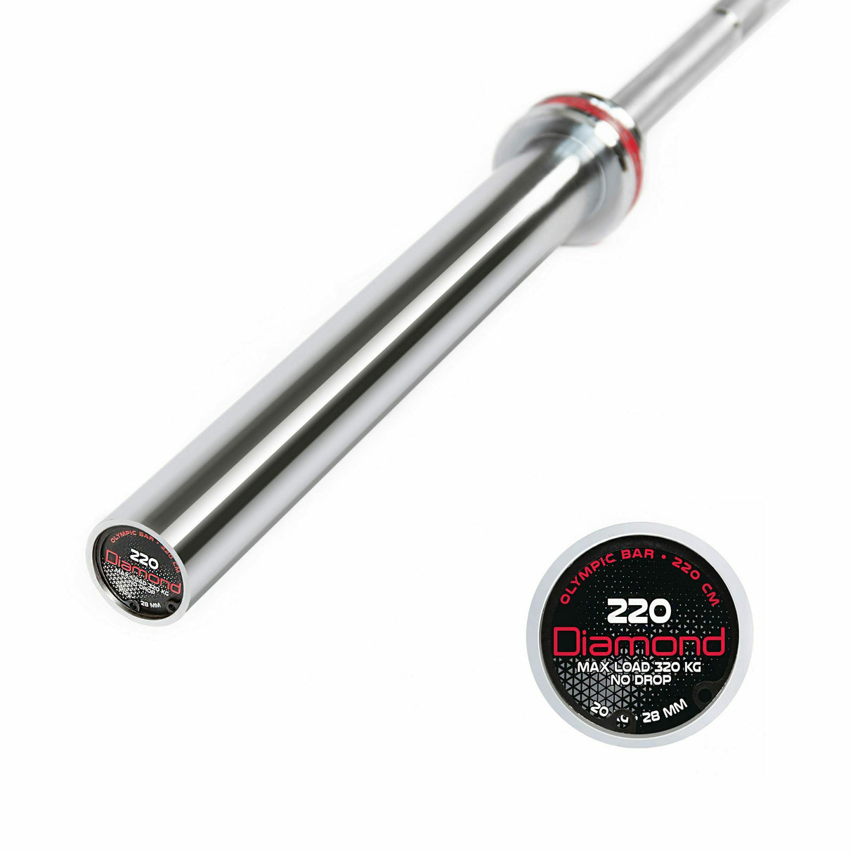 BILANCIERE OLIMPICO lunghezza 220 CM  carico max 320 kg - Cod. BOD220N- LINEA DIAMOND
