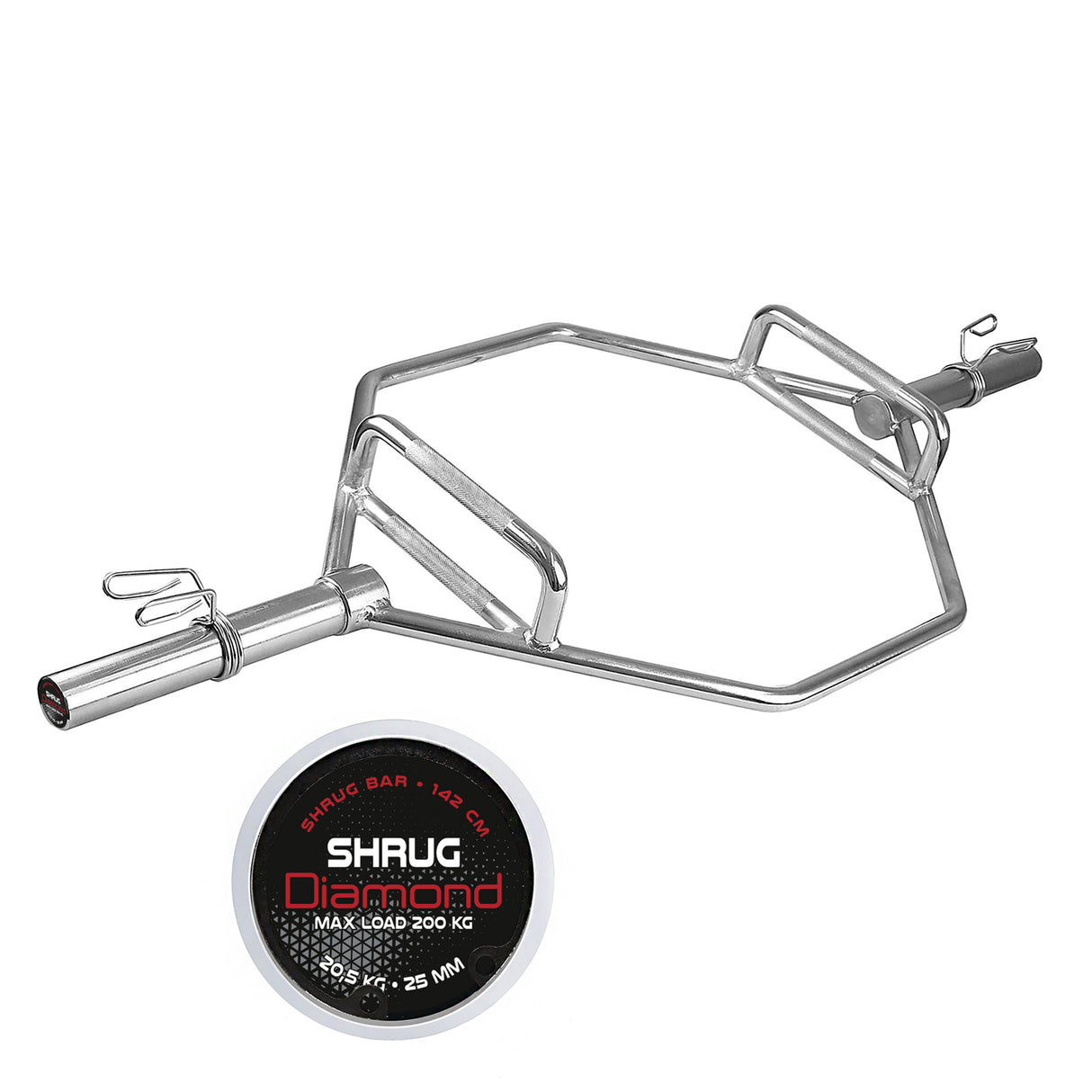 BILANCIERE OLIMPICO ESAGONALE – SHRUG BAR – 200 Kg - Cod. BOEDN - LINEA DIAMOND