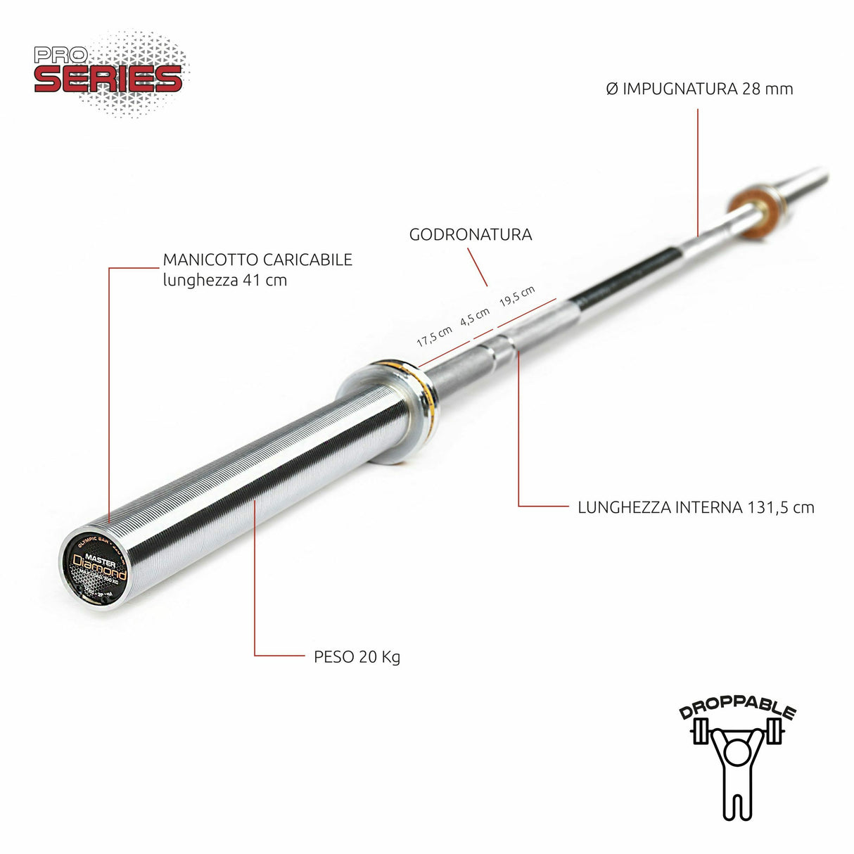 BILANCIERE OLIMPICO MASTER – 220 CM - Cod. BOCD22O - LINEA DIAMOND