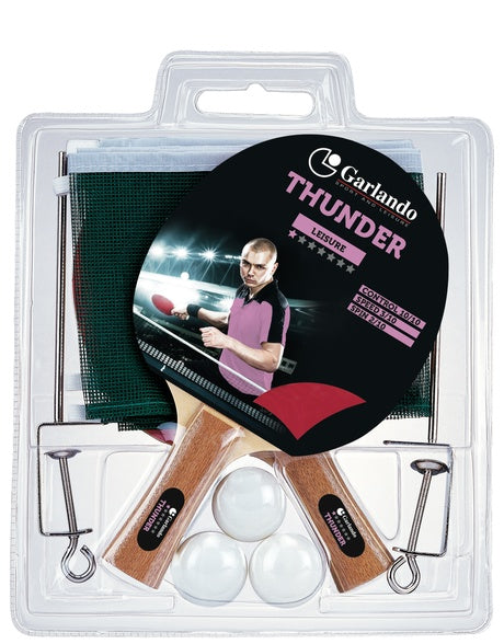 Set Da Ping Pong Thunder Plus Composto di 2 racchette 1 stella + 3 palline 1 stella + Rete e Tendi-Rete Tennis Tavolo Garlando cd. 2C4-44