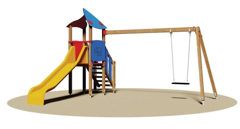 Torretta Omologata Luoghi Pubblici Mod. Calgary Con Scivolo In Vetroresina Sedile Piano Cod.773P A/B Open D Giochi - En 1176 Certificati Tuv