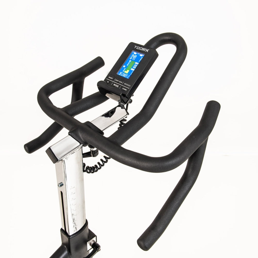 EX ESPOSIZIONE Gym Bike Elettromagnetica SRX-3500 HRC Volano Posteriore - Scatto Libero - Ricevitore Wireless e Fascia Cardio Inclusa -APP Ready- Linea Toorx Chrono PRO Line